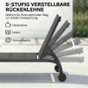 Afbeelding van Outsunny Zonneligstoel, ademende verstelbare ligstoel met wielen en aluminium frame, tot 120 kg