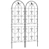 Afbeelding van Outsunny 2-delige Metalen Trellis met Vogeldesign voor Klimplanten 50x150 cm Zwart