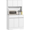 Afbeelding van HOMCOM Keukenopbergkast - Spaanplaat, MDF - 100L x 38B x 180H cm - Wit