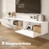 Afbeelding van HOMCOM Wand TV Meubel 180 cm voor TV's tot 82 inch, met 3 klappen en soft-close, Wit