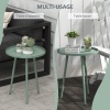 Afbeelding van Outsunny Ronde tuin salontafel, bijzettafel met stalen rand, Ø 40 x 50 cm, groen