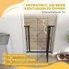 Afbeelding van PawHut Hondenhek 74-80 cm, trapbescherming met automatische sluiting, zwart staal