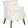 Afbeelding van HOMCOM Fauteuil met rugleuning en afgeronde armleuningen, crèmewit, voor woonkamer en slaapkamer