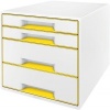 Afbeelding van Leitz WOW Cube Ladenblok met 4 Laden - Opberger voor Kantoor en Thuis - Wit/Roze