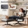Afbeelding van Homcom Relaxfauteuil met Voetensteun - Kunstleer, Metaal - Zwart