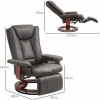 Afbeelding van HOMCOM Relaxstoel Bruin Kunstleer, Houtcomposiet - 78L x 88B x 103H cm - Bruin