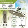 Afbeelding van Tillvex Parasol Ø 350 cm met zwengel, hoes en windbescherming - Waterdicht en UV-bestendig