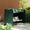 Afbeelding van Outsunny 3-zits 600D Oxford Tuinswing Stoelhoes - Waterdicht, UV-bescherming, Zwart 205x124x164cm