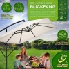 Afbeelding van tillvex® Rechthoekige Aluminium Parasol Ø 330 cm met Afdekking en Windscherm
