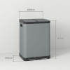 Afbeelding van HOMCOM Metaal Afvalemmer, Kunststof - 48,8L x 39,5B x 67H cm - Grijs