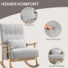 Afbeelding van HOMCOM Schommelstoel - Linnenlook - Hout - met Zijvak en Kussen