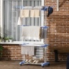 Afbeelding van HOMCOM Torenwasrek met wielen, 4 niveaus, uitschuifbaar, staal, blauw, 73 x 45,5 x 177 cm