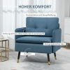 Afbeelding van HOMCOM Polstersessel met kussen, loungestoel met linnenlook, staal, donkerblauw, 76 x 68 x 80 cm