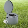 Afbeelding van Draagbaar Campingtoilet met Uitneembare Emmer - Mobiel Grijs Toilet