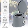 Afbeelding van Draagbaar Campingtoilet met Uitneembare Emmer - Mobiel Grijs Toilet