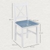 Afbeelding van HOMCOM Eetkamerstoelen Set van 2, houten keukenstoelen, boerderij eetkamerstoelen met kruis rug, wit