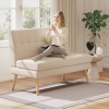 Afbeelding van Homcom Loveseat - Polyester, rubberhout - 118L x 68B x 90H cm - Beige