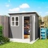 Afbeelding van Outsunny Tuinhuis van staal 211L x 133B x 190H cm - Donkergrijs