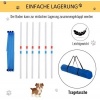 Afbeelding van PawHut Honden slalompalen voor behendigheidstraining met tas - Wit en blauw