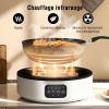 Afbeelding van HOMCOM 2-in-1 keramische kookplaat en grill, 2000W, LED-display, wit