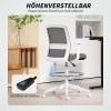 Afbeelding van HOMCOM Ergonomische Bureau Stoel met Armleuningen en Voetring, Verstelbare Draai Stoel Grijs