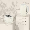 Afbeelding van HOMCOM Waterkoker en Toaster Set 2200 W, 1,7L, 2 sneetjes, 6 bruiningsniveaus, Beige