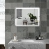 Afbeelding van HOMCOM badkamerspiegel - glas en kunststof - 80L x 60B x 4H cm - zilver