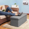 Afbeelding van Songmics Sofa met opbergdoos, vouwkast, max. 300 kg, 120 L, 110 x 38 x 38 cm, lichtgrijs faux linnen