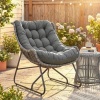 Afbeelding van Outsunny Rattan loungestoel - Staal, PE-rattan - 75L x 101B x 90H cm - Donkergrijs