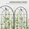 Afbeelding van Outsunny 2-delige Metalen Trellis met Vogeldesign voor Klimplanten 50x150 cm Zwart