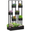 Afbeelding van Outsunny Muurplantenbak met Trellis, Massief Hout, 90 x 45 x 170 cm, Zwart