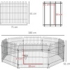 Afbeelding van PawHut - Puppyhek - Vergrendelbare grendel - Roestvrij staal - 8 Panelen
