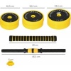 Afbeelding van HOMCOM 25 kg verstelbare 3-in-1 halterset met lange stang - Geel A91-088V01