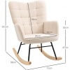 Afbeelding van HOMCOM - Schommelstoel - Fleece Look - Met Armleuningen - Beige