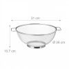 Afbeelding van Relaxdays RVS vergiet, fijnmazige zeef met handgrepen, Ø 26cm, vaatwasserbestendig, zilver
