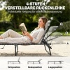 Afbeelding van Outsunny Ligstoel van staal, crème witte mesh stof
