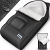 Afbeelding van KIDUKU Wintervoetenzak voor kinderwagen - Wasbare voetenzak met ritssluiting, zwart, 95x50x30 cm