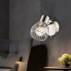 Afbeelding van Verplaatsbare chroom leeslamp voor woonkamer of slaapkamer met kooi ontwerp