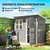 Afbeelding van Outsunny Tuinhuis van staal 211L x 133B x 190H cm - Donkergrijs