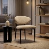 Afbeelding van HOMCOM Eetstoel - Linnenlook Stof (100% Polyester), Staal - 58L x 58B x 77H cm - Beige
