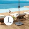 Afbeelding van Outsunny metalen parasolvoet 18,5 kg, vierkant, voor parasols met 32/38/48 mm buis, grijs