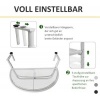 Afbeelding van Outsunny - Verstelbare Balkontafel - Halfrond - Wit