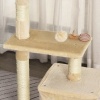 Afbeelding van PawHut Krabpaal met sisal en pluche kattenspeelgoed, 80 cm hoog, beige