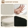 Afbeelding van HOMCOM Opslag Ottoman van Polyester en Staal, 114,5L x 40B x 48H cm, Roomwit