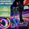 Afbeelding van RE:SPORT® Cityroller voor kinderen en volwassenen met LED-verlichting, bel en draagband