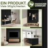 Afbeelding van TRESKO® 2 stuks akoestische houten panelen 120x60x2,1 cm incl. 4 kleerhaken | Zwart eiken 3D wandpan