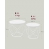 Afbeelding van VASAGLE - set van 2 ronde salontafels - 50 en 40 cm - wit - hout en metaal