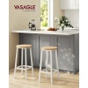 Afbeelding van Set van 2 barkrukken – zwart, eikenbeige en wit