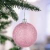 Afbeelding van Kerstballen set van 72 - plastic - onbreekbaar - hartjes en sokjes - roze