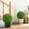 Afbeelding van HOMCOM Kunststof Kunstmatige Buchsbaum Bol - 40L x 40B x 40H cm - Groen